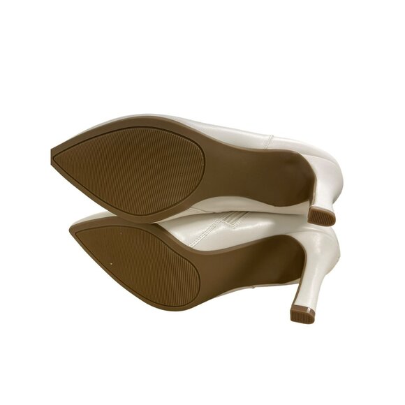 Sugar White Pointed Toe Ankle Boots Heel Shoes NEW Size 7.5 - Picture 5 of 7